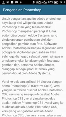 Tutorial Belajar Photoshop android App screenshot 1