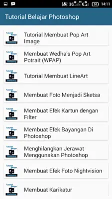 Tutorial Belajar Photoshop android App screenshot 2